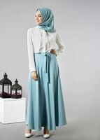 Vêtements hijab VERT T 473 Meyra Kloş Etek