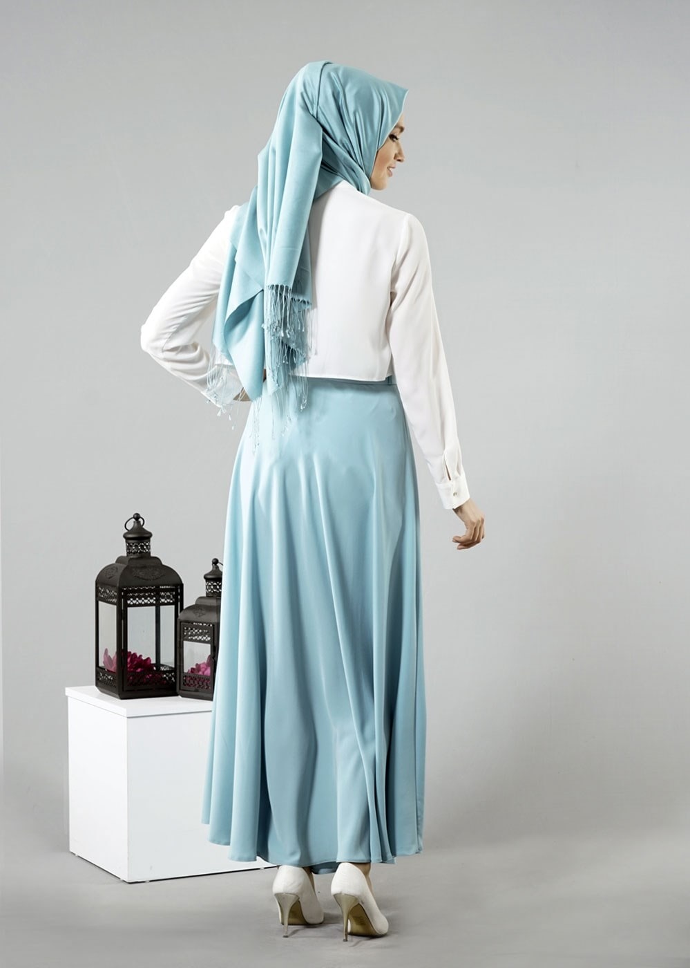 Vêtements hijab VERT T 473 Meyra Kloş Etek
