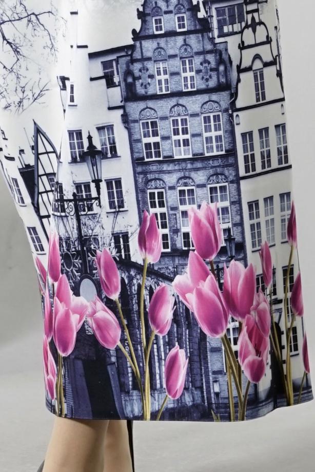 Vêtements hijab  T 457-1 Meyra Dijital Baskı Desenli Etek - TRENDTESETTÜR