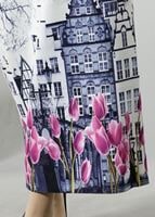 Hijab clothing NAVY BLUE T 457-1 Meyra Dijital Baskı Desenli Etek