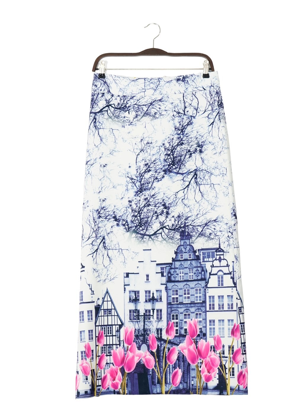 Hijab clothing NAVY BLUE T 457-1 Meyra Dijital Baskı Desenli Etek