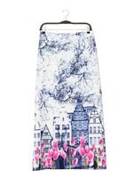 Hijab clothing NAVY BLUE T 457-1 Meyra Dijital Baskı Desenli Etek