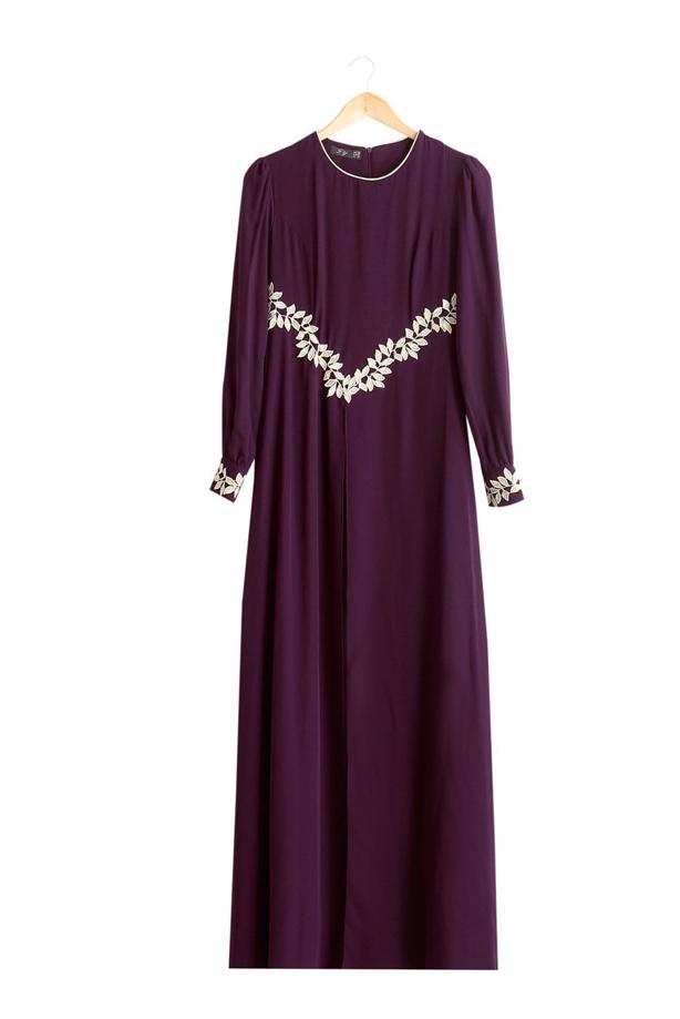 Vêtements hijab  T 52419 Fy Collection-Dantel Detaylı Şifon Abiye - TRENDTESETTÜR