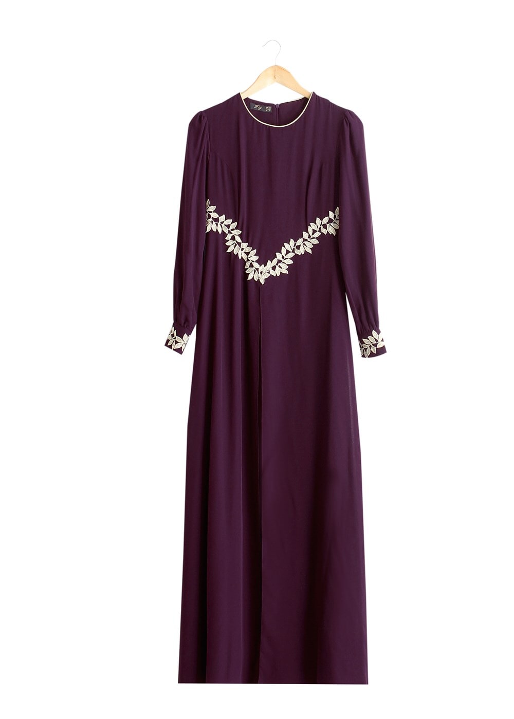 Vêtements hijab PRUNE T 52419 Fy Collection-Dantel Detaylı Şifon Abiye