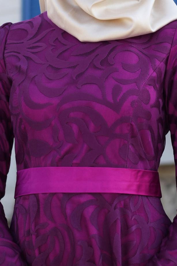 Vêtements hijab  T 2285 Nisa Organize Dantel Abiye Elbise - TRENDTESETTÜR