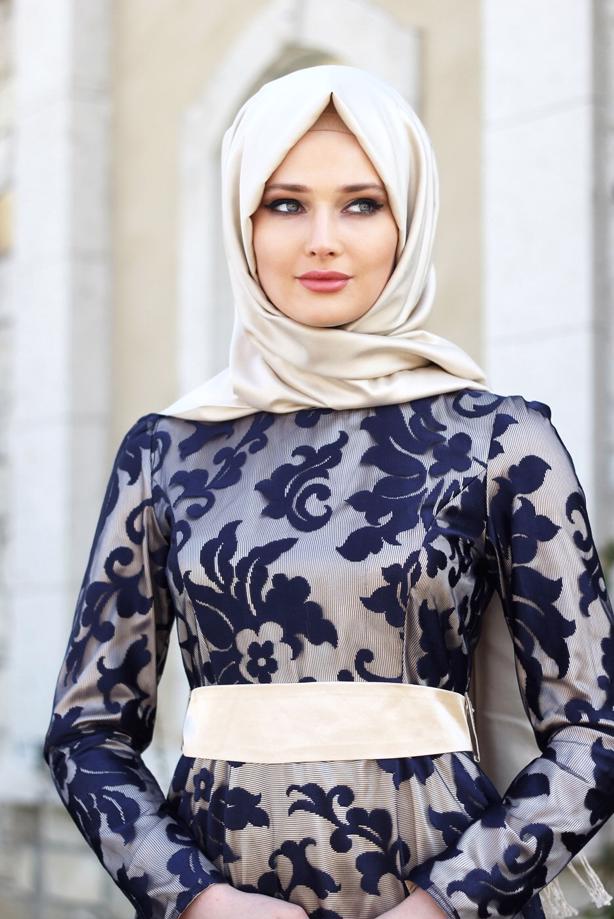 Vêtements hijab  T 2340 Nisa Kombinli Dantel Abiye - TRENDTESETTÜR