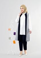 Tesettür giyim KREM T 382 Filizler Kolyeli 2&prime;li Tunik