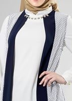 Tesettür giyim KREM T 382 Filizler Kolyeli 2&prime;li Tunik