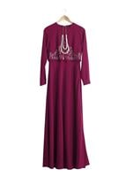 Tesettür giyim FUŞYA T 491 Filizler Lazer Kesim Kolyeli Elbise