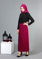 Tesettür giyim SİYAH ERKEK YAKA DÜĞMELİ BLUZ 1548 