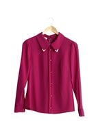 Tesettür giyim FUŞYA ERKEK YAKA DÜĞMELİ BLUZ 1548 