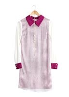 Tesettür giyim KREM T 3036 Öztaşgın Erkek Yaka Kolyeli Tunik