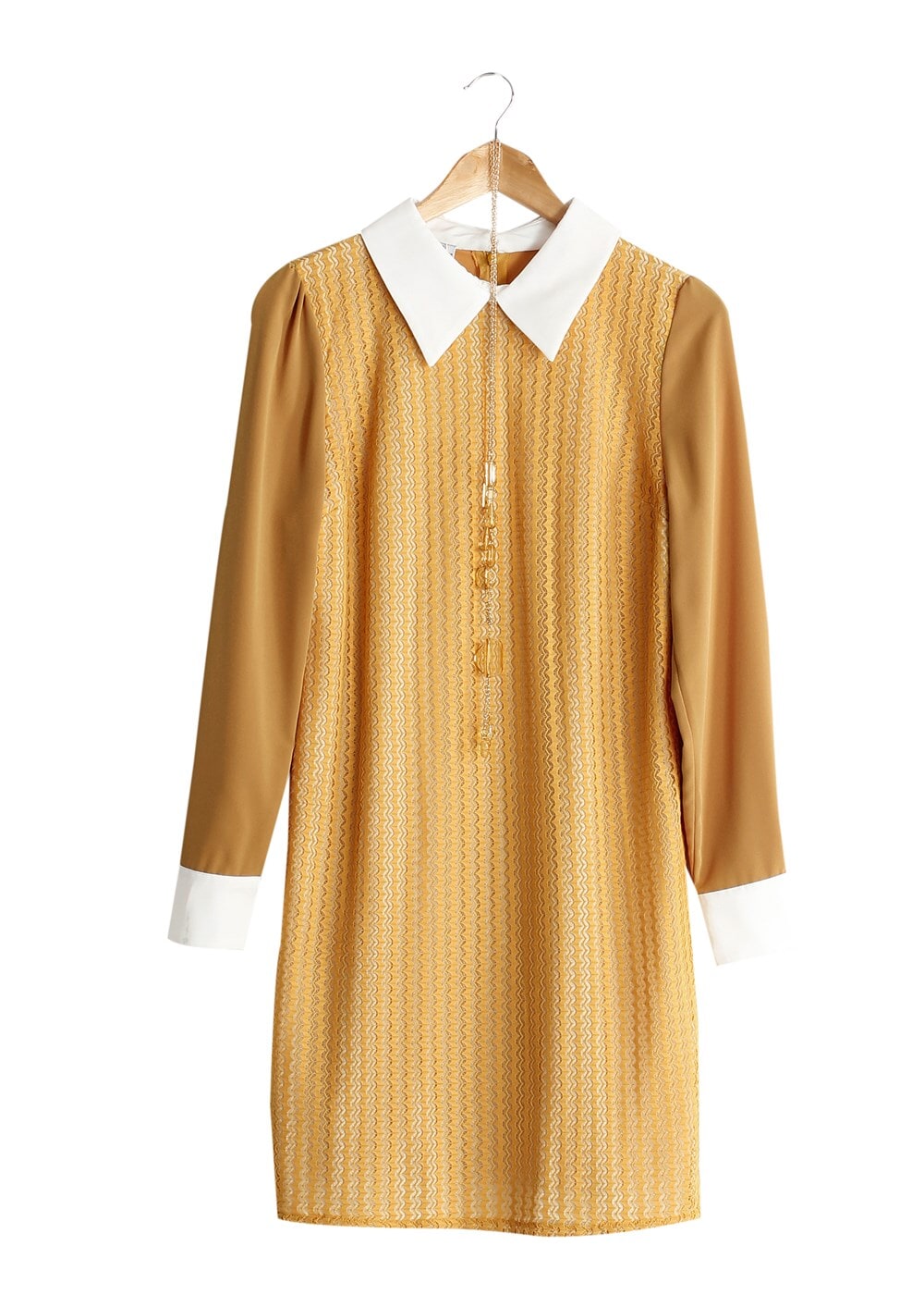 Tesettür giyim TURUNCU T 3036 Öztaşgın Erkek Yaka Kolyeli Tunik