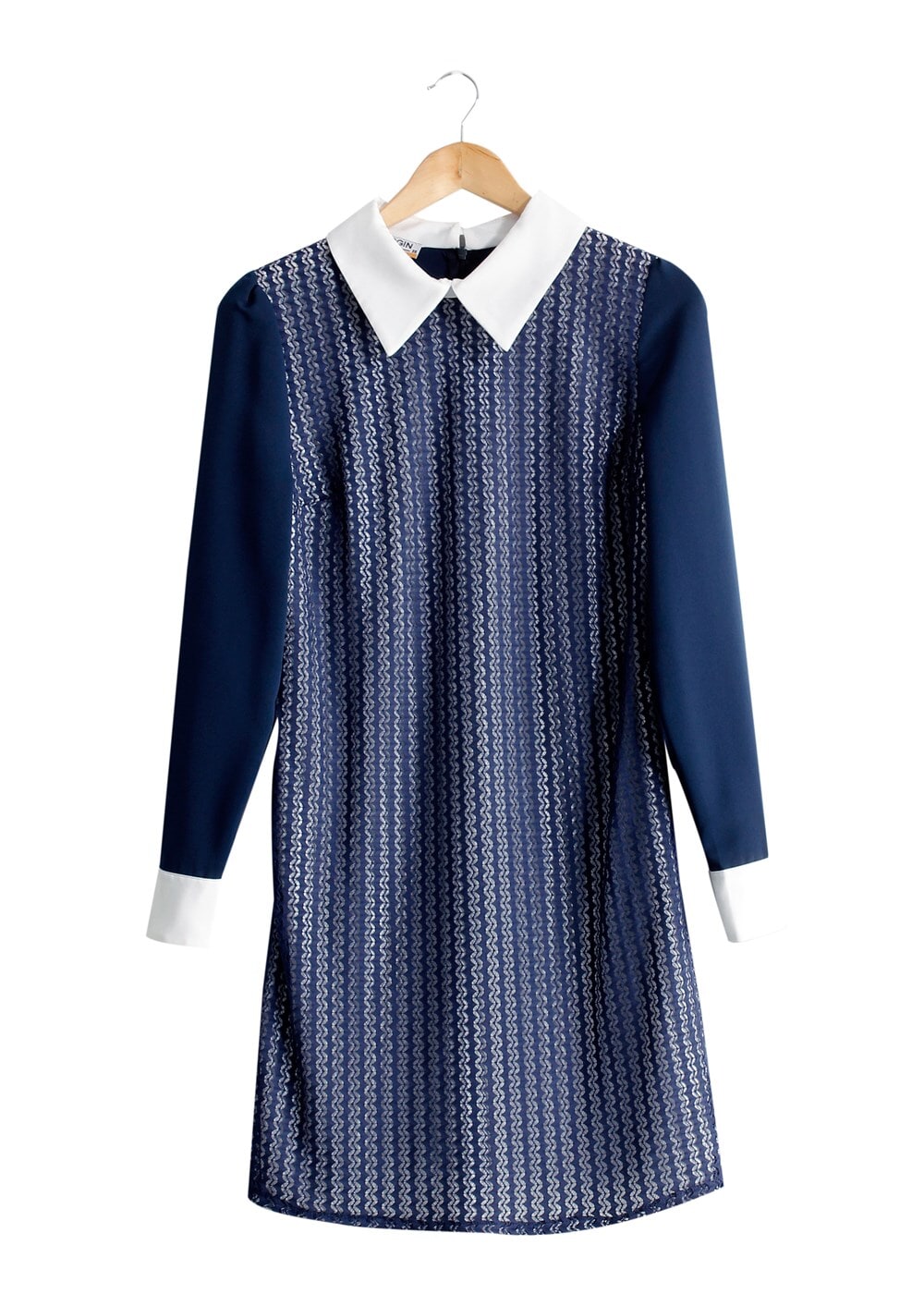 Tesettür giyim LACİVERT T 3036 Öztaşgın Erkek Yaka Kolyeli Tunik