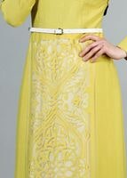 Vêtements hijab VERT T 4695 Puane Lazer Kesim Elbise