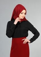 Vêtements hijab NOIR BLOUSE DÉTAILS PERLES 8725