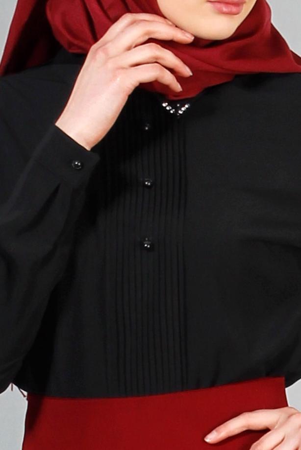 Vêtements hijab  PEARL DETAIL BLOUSE 8725  - TRENDTESETTÜR
