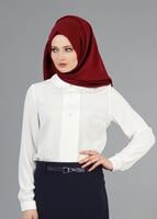 Vêtements hijab ÉCRU BLOUSE DÉTAILS PERLES 8725