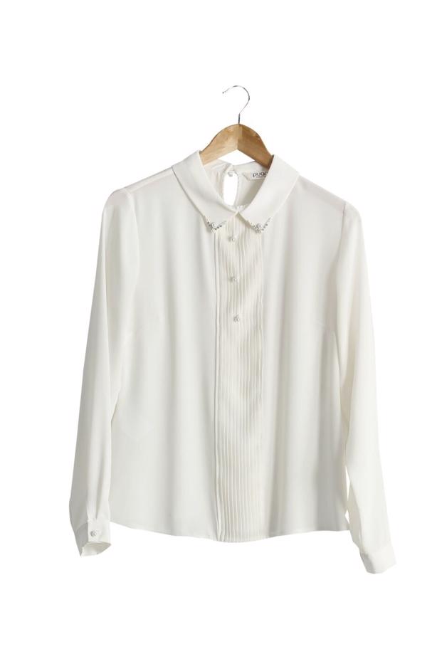 Vêtements hijab  PEARL DETAIL BLOUSE 8725  - TRENDTESETTÜR