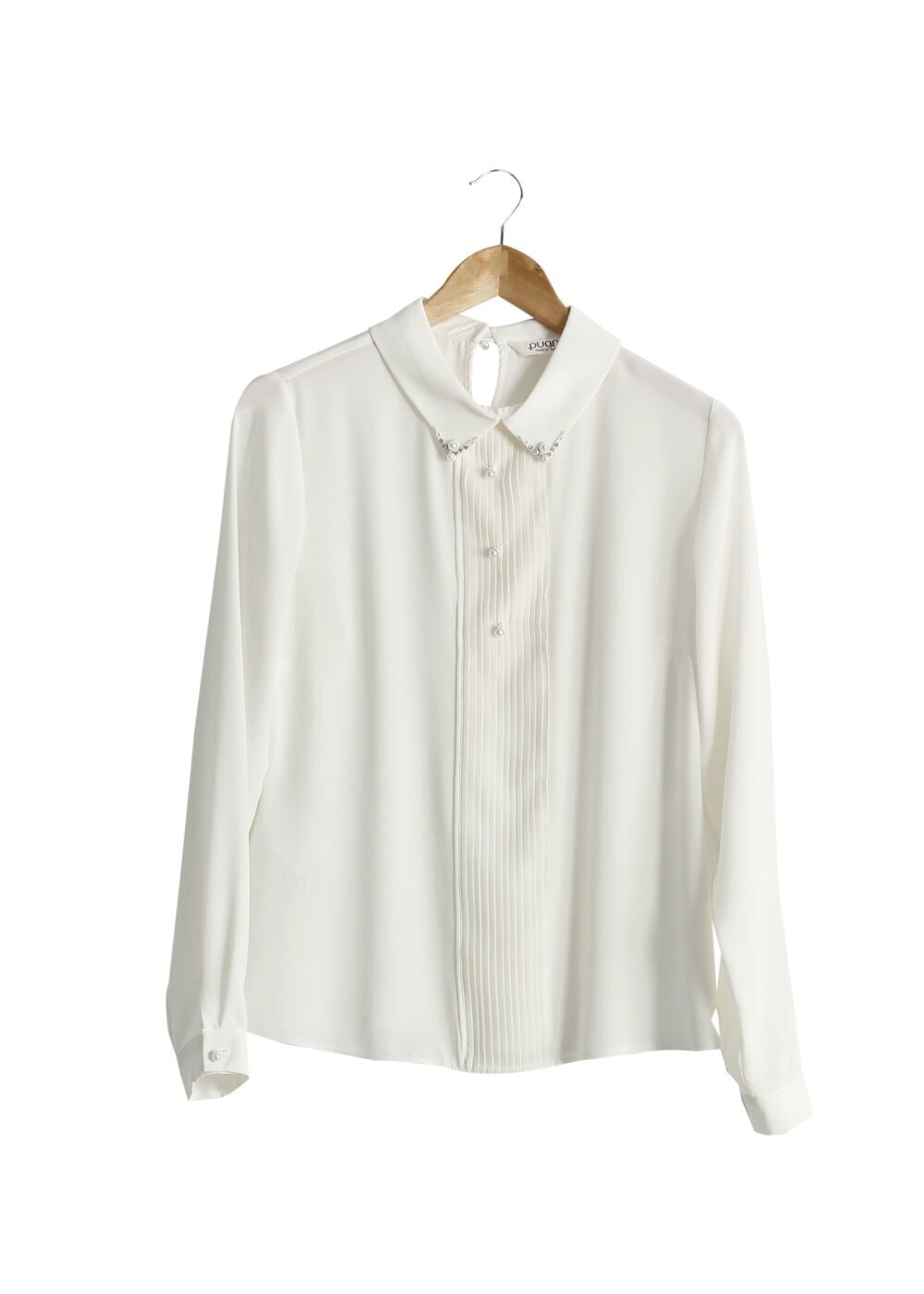 Vêtements hijab ÉCRU BLOUSE DÉTAILS PERLES 8725