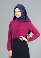 Vêtements hijab FUCHSIA BLOUSE DÉTAILS PERLES 8725
