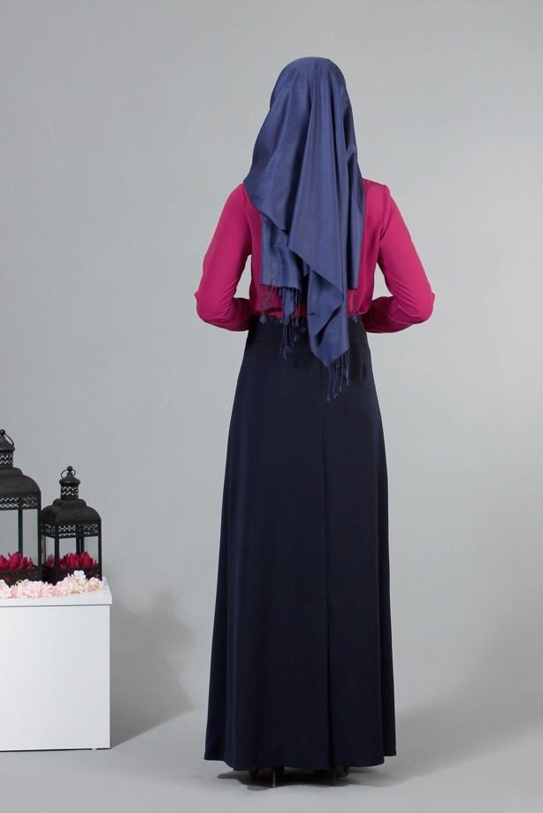 Tesettür giyim FUŞYA İNCİ DETAYLI BLUZ 8725  - TRENDTESETTÜR