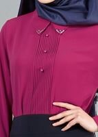 Vêtements hijab FUCHSIA BLOUSE DÉTAILS PERLES 8725