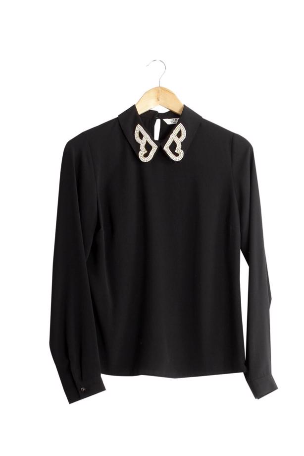 Vêtements hijab  COLLAR EMBROIDERED BLOUSE 8728  - TRENDTESETTÜR