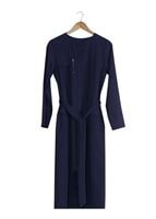 Vêtements hijab BLEU MARINE T 8736 Puane Gizli Düğmeli Cepli Tunik