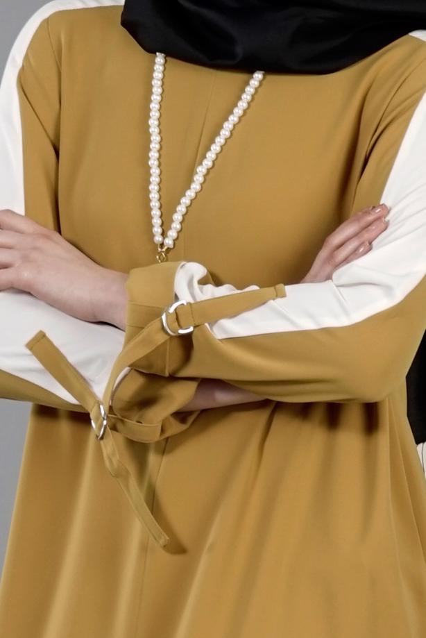 Vêtements hijab  T 8762 Puane Asimetrik Kesim Kolyeli Tunik - TRENDTESETTÜR