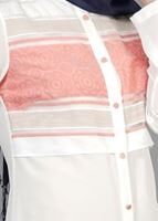 Vêtements hijab POUDRE T 8773 Puane  Kabartma Desen Düğmeli Tunik