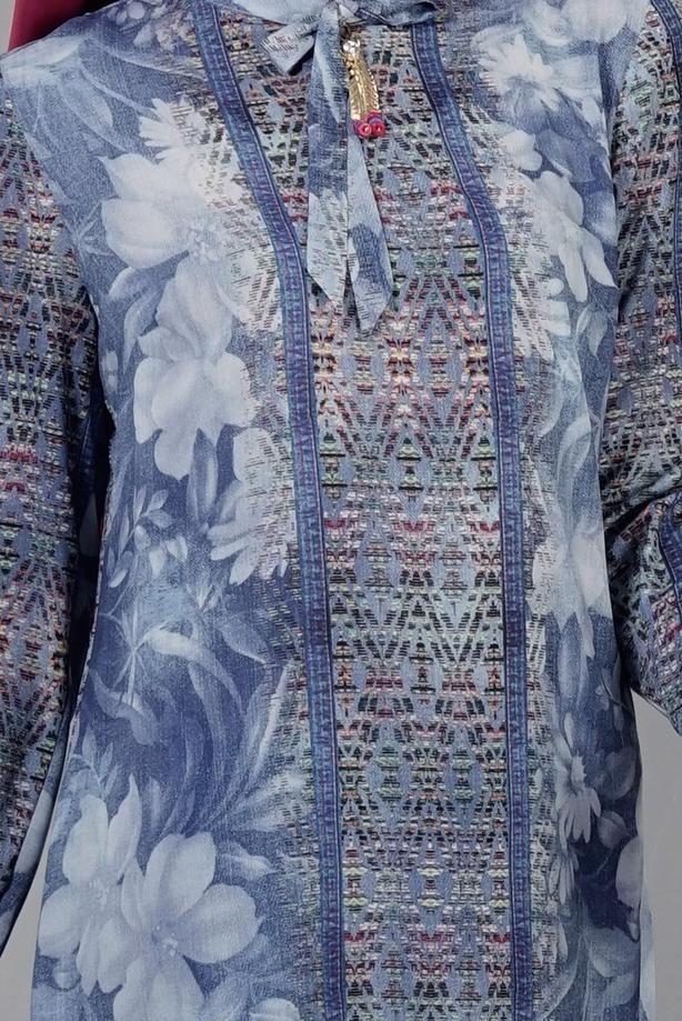 Vêtements hijab  T 8778 Puane  Dijital Baskılı Tunik - TRENDTESETTÜR