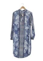 Vêtements hijab BLEU T 8778 Puane  Dijital Baskılı Tunik