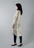 Vêtements hijab VERT T 8778 Puane  Dijital Baskılı Tunik