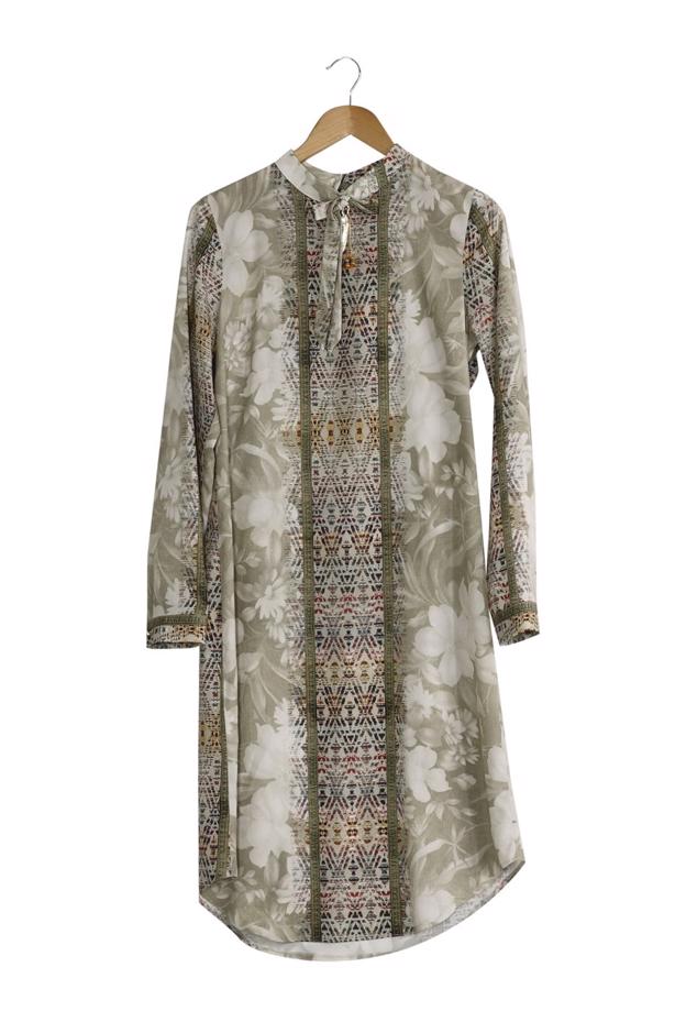 Vêtements hijab  T 8778 Puane  Dijital Baskılı Tunik - TRENDTESETTÜR