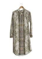 Vêtements hijab VERT T 8778 Puane  Dijital Baskılı Tunik