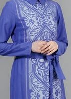 Vêtements hijab BLEU MARINE T 8788 Puane  Lazer Desen Astarlı Tunik