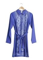 Vêtements hijab BLEU MARINE T 8788 Puane  Lazer Desen Astarlı Tunik