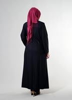 Vêtements hijab BLEU MARINE T 1514-1 Ekose Tesettür Pardesü-Alv Fashion