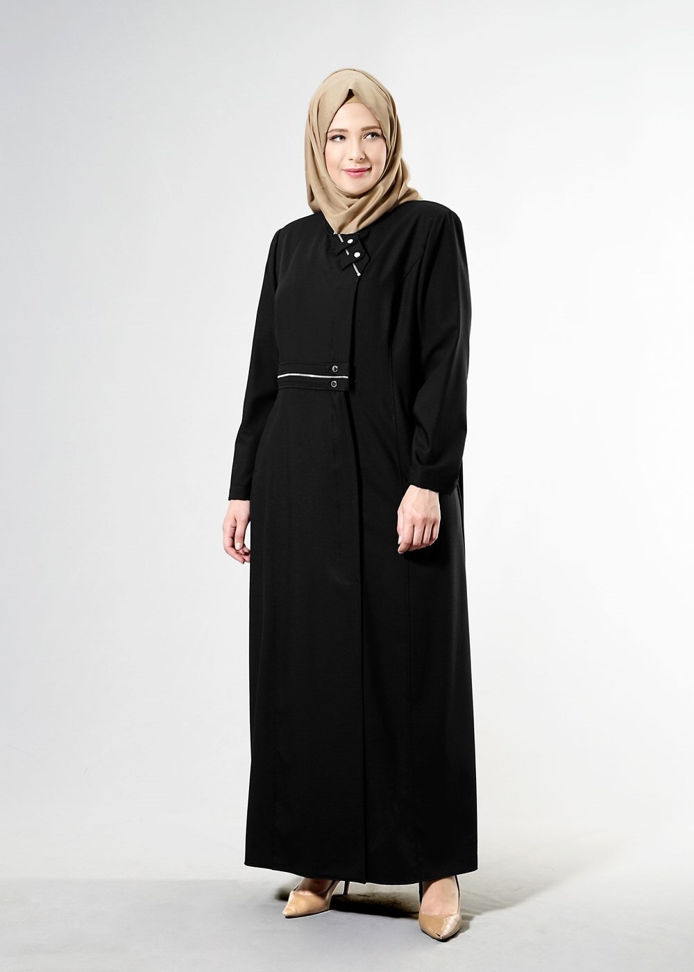 Tesettür giyim SİYAH T 1531-1 Deborah Tesettür Pardesü-Alv Fashion