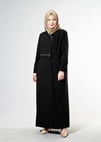 Tesettür giyim SİYAH T 1531-1 Deborah Tesettür Pardesü-Alv Fashion