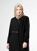 Hijab clothing BLACK T 1531-1 Deborah Tesettür Pardesü-Alv Fashion