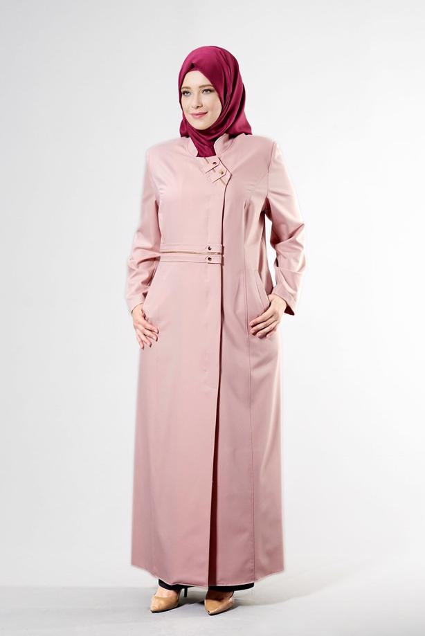 Vêtements hijab POUDRE T 1531-1 Deborah Tesettür Pardesü-Alv Fashion - TRENDTESETTÜR