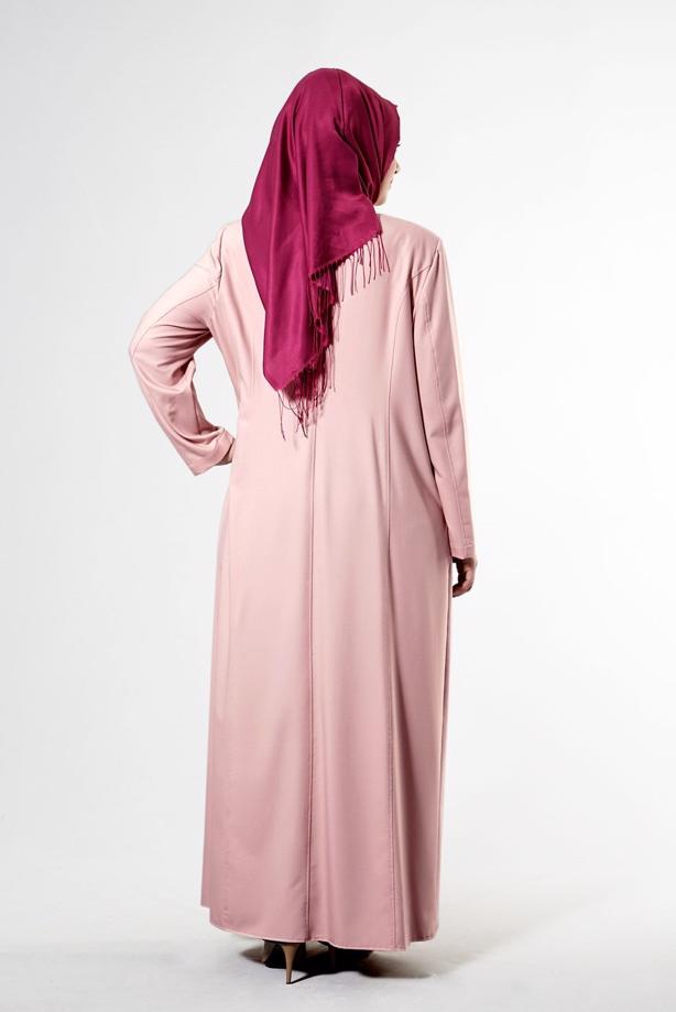 Vêtements hijab POUDRE T 1531-1 Deborah Tesettür Pardesü-Alv Fashion - TRENDTESETTÜR