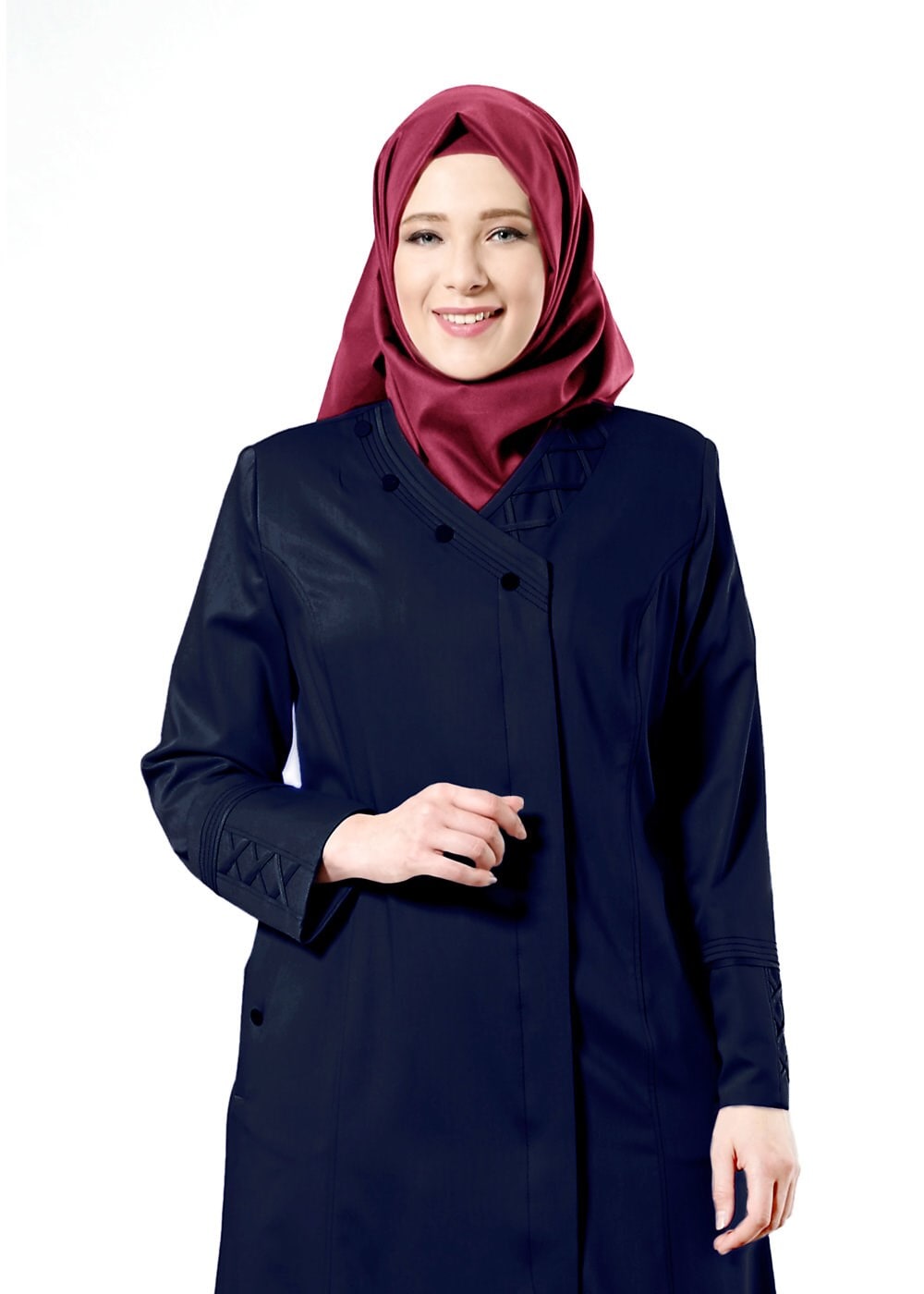 Tesettür giyim LACİVERT T 1493 Dulce Tesettür Pardesü-Alv Fashion