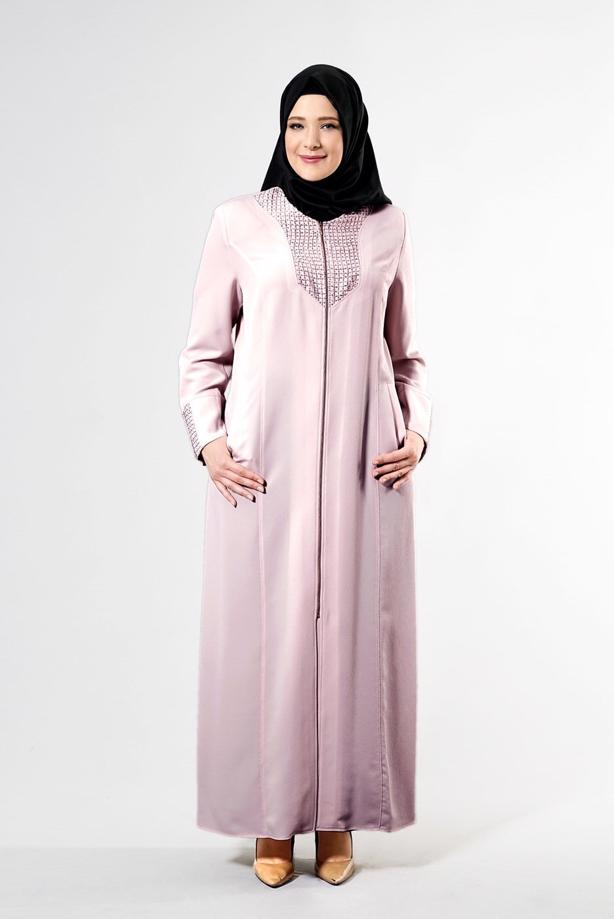 Vêtements hijab POUDRE T 1530 Sheraton Tesettür Pardesü-Alv Fashion - TRENDTESETTÜR