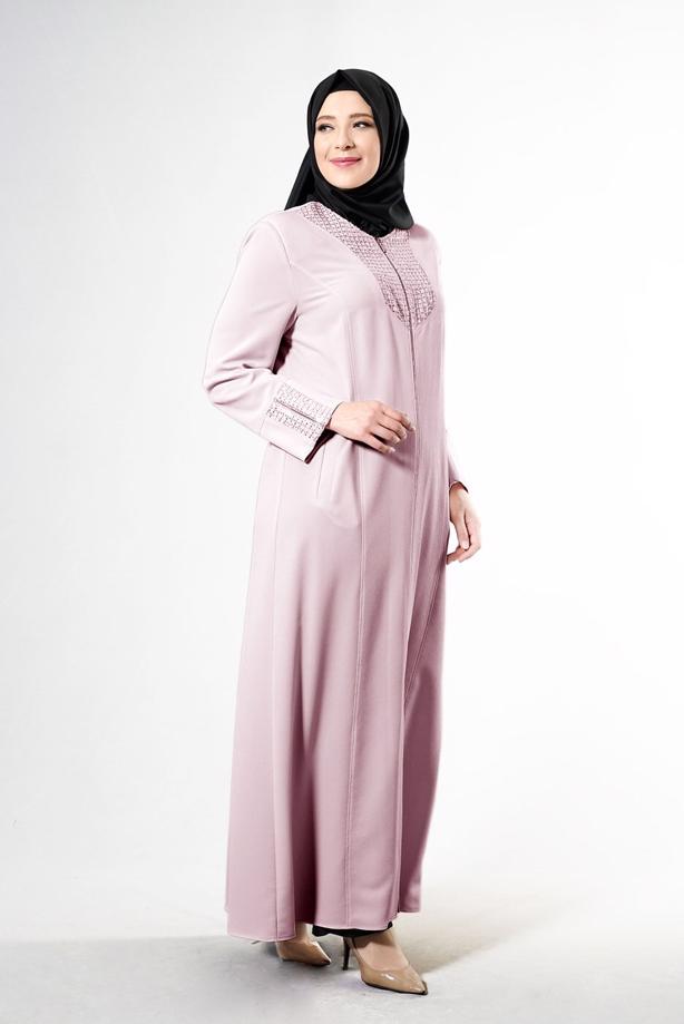Vêtements hijab POUDRE T 1530 Sheraton Tesettür Pardesü-Alv Fashion - TRENDTESETTÜR