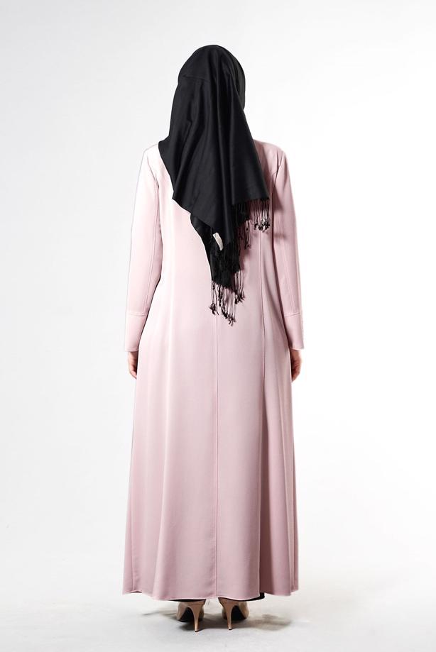 Vêtements hijab POUDRE T 1530 Sheraton Tesettür Pardesü-Alv Fashion - TRENDTESETTÜR