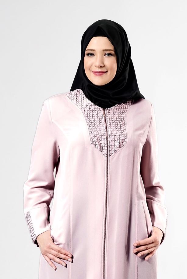 Vêtements hijab POUDRE T 1530 Sheraton Tesettür Pardesü-Alv Fashion - TRENDTESETTÜR