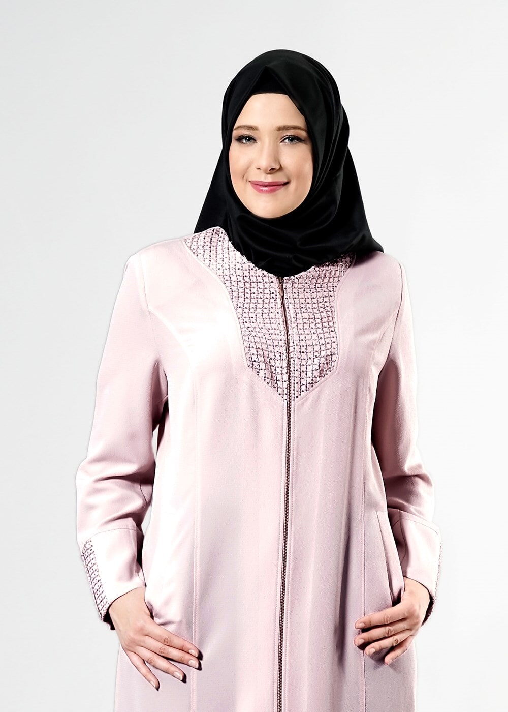 Vêtements hijab POUDRE T 1530 Sheraton Tesettür Pardesü-Alv Fashion